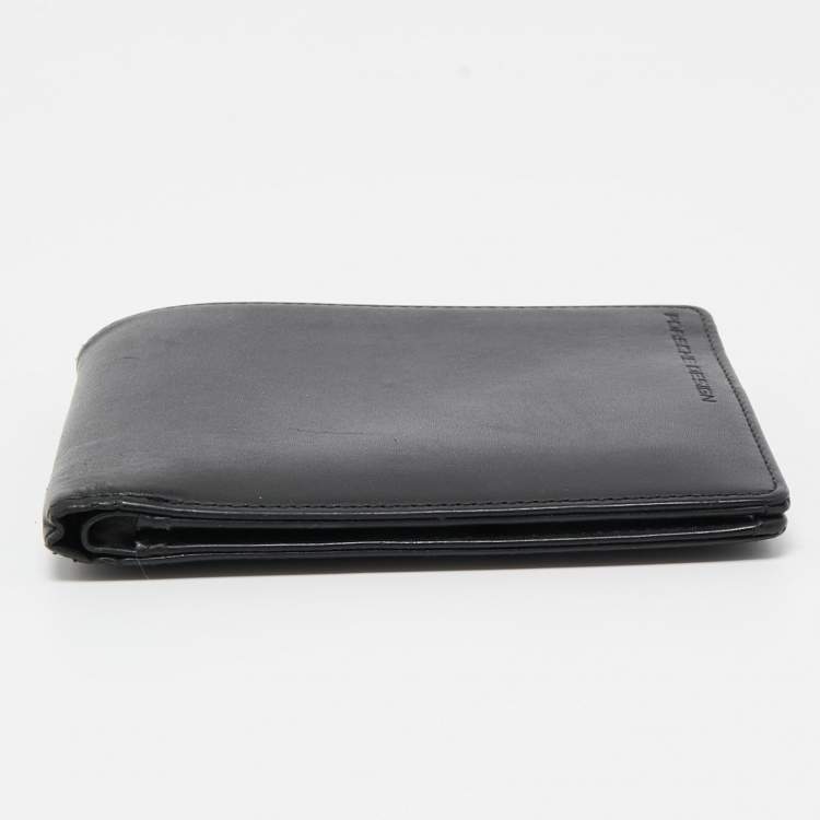 Pre Owned Porsche Design Black Leather P3300 Bifold Wallet