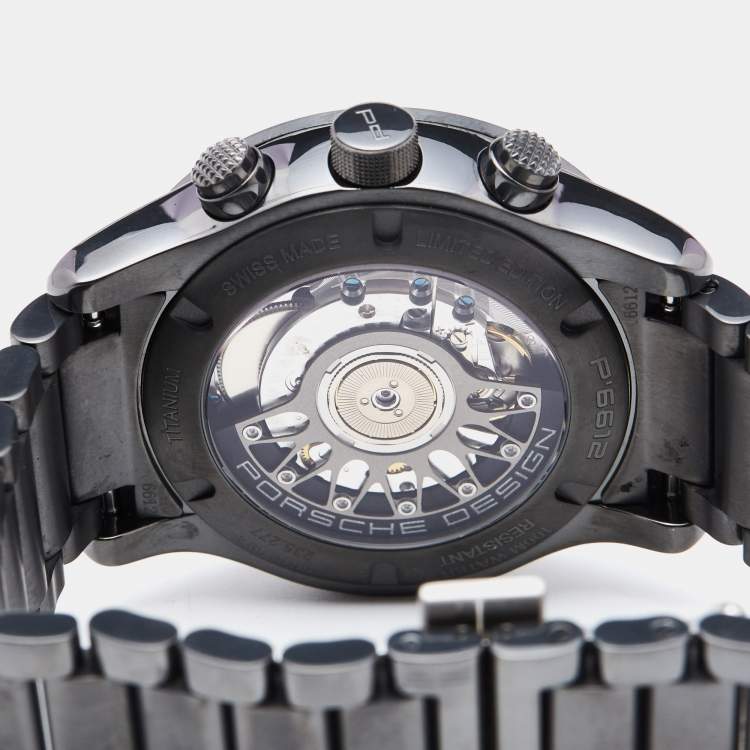 Pre Owned Porsche Design Grey Titanium Edition 3 661219510259/3 Men's Wristwatch 42 mm