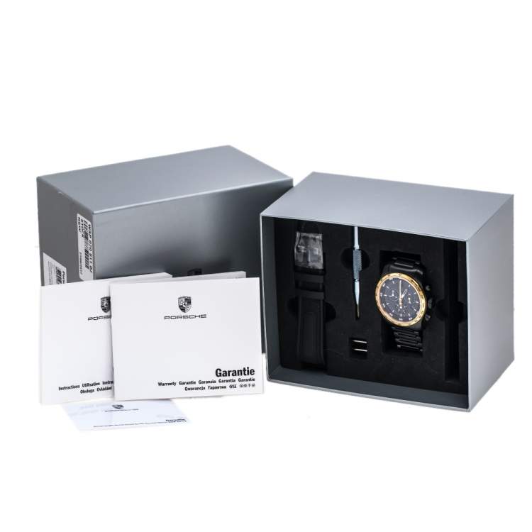Pre Owned Porsche Design Carbon Fiber PVD Coated Stainless Steel 911 Turbo S Exclusive Series WAP0709110J Men's Wristwatch 42 mm