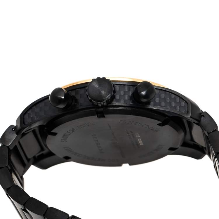 Pre Owned Porsche Design Carbon Fiber PVD Coated Stainless Steel 911 Turbo S Exclusive Series WAP0709110J Men's Wristwatch 42 mm