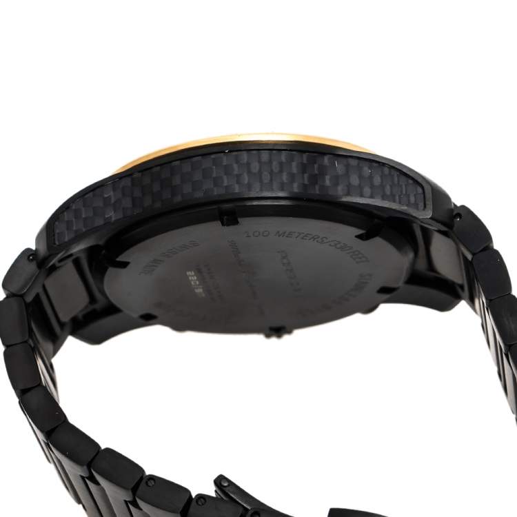 Pre Owned Porsche Design Carbon Fiber PVD Coated Stainless Steel 911 Turbo S Exclusive Series WAP0709110J Men's Wristwatch 42 mm