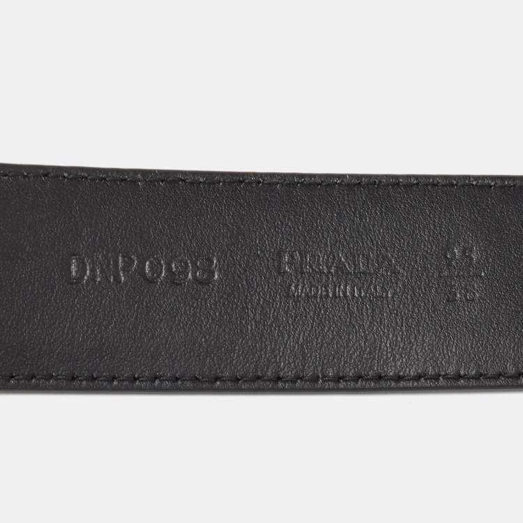 Pre Owned Prada Black Saffiano Leather Reversible Belt 95CM