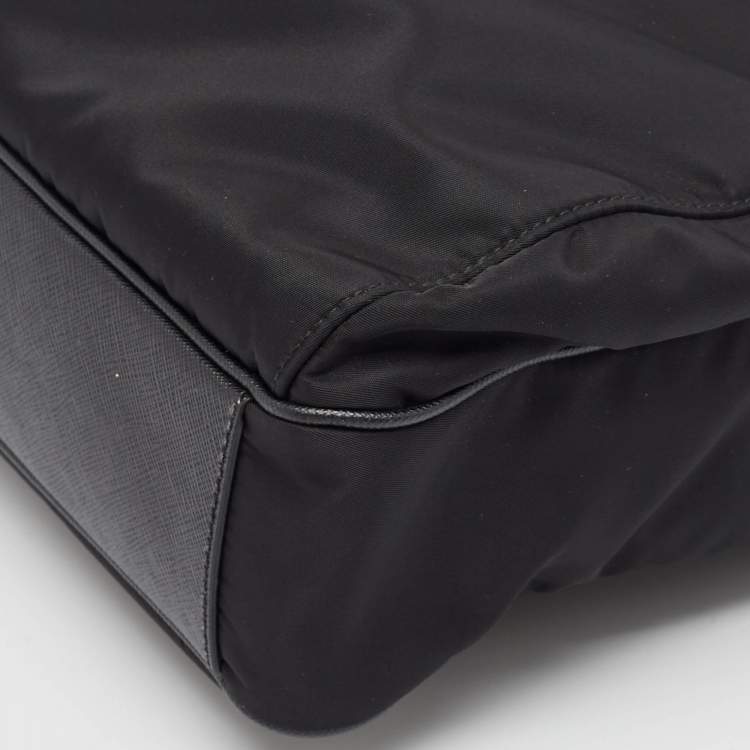 Pre Owned Prada Black Nylon and Leather Multipocket Tote