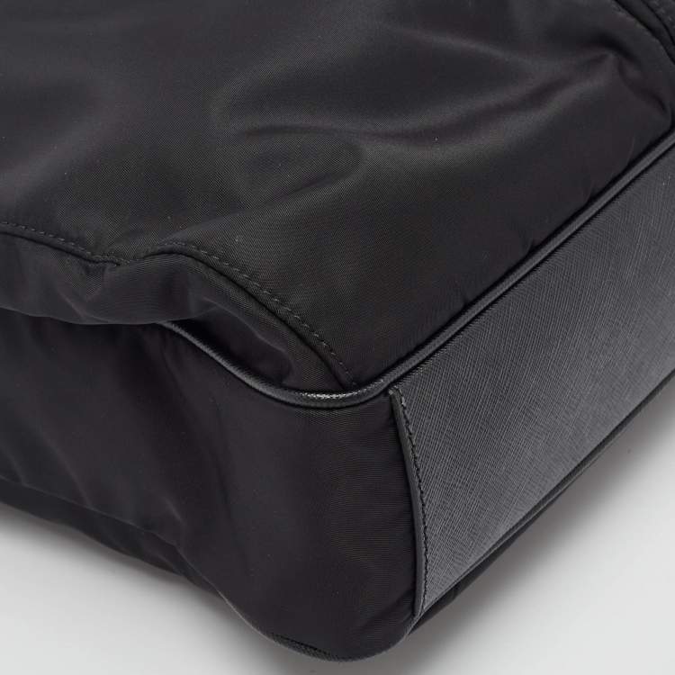 Pre Owned Prada Black Nylon and Leather Multipocket Tote