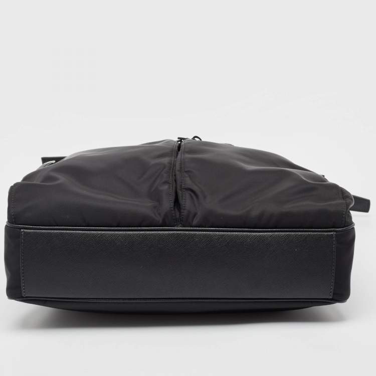 Pre Owned Prada Black Nylon and Leather Multipocket Tote
