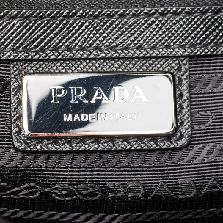 Pre Owned Prada Black Nylon and Leather Multipocket Tote
