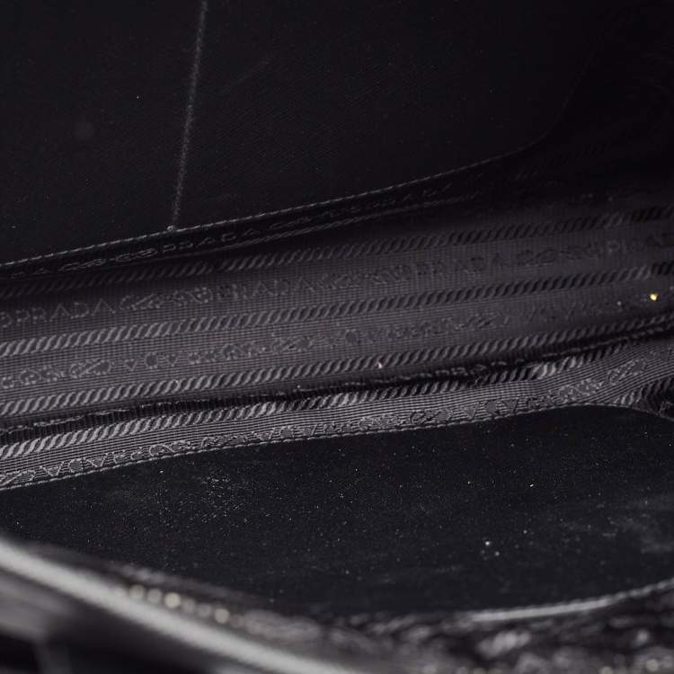 Pre Owned Prada Black Nylon and Leather Multipocket Tote