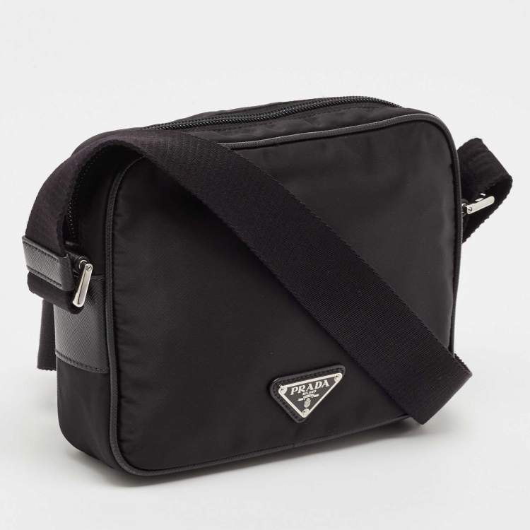 Pre Owned Prada Black Nylon Bandoliera Crossbody Bag