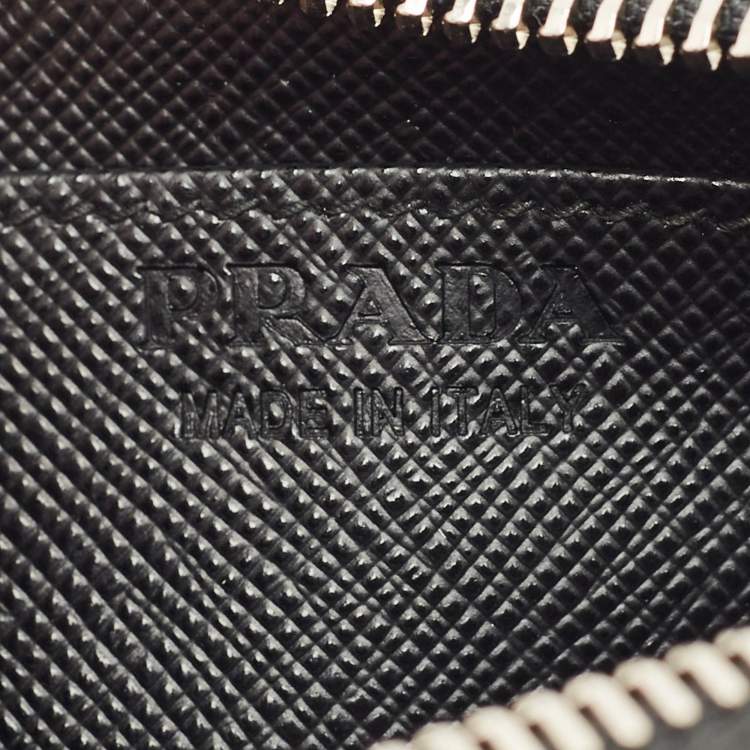 Pre Owned Prada Black Saffiano Leather Coin Purse