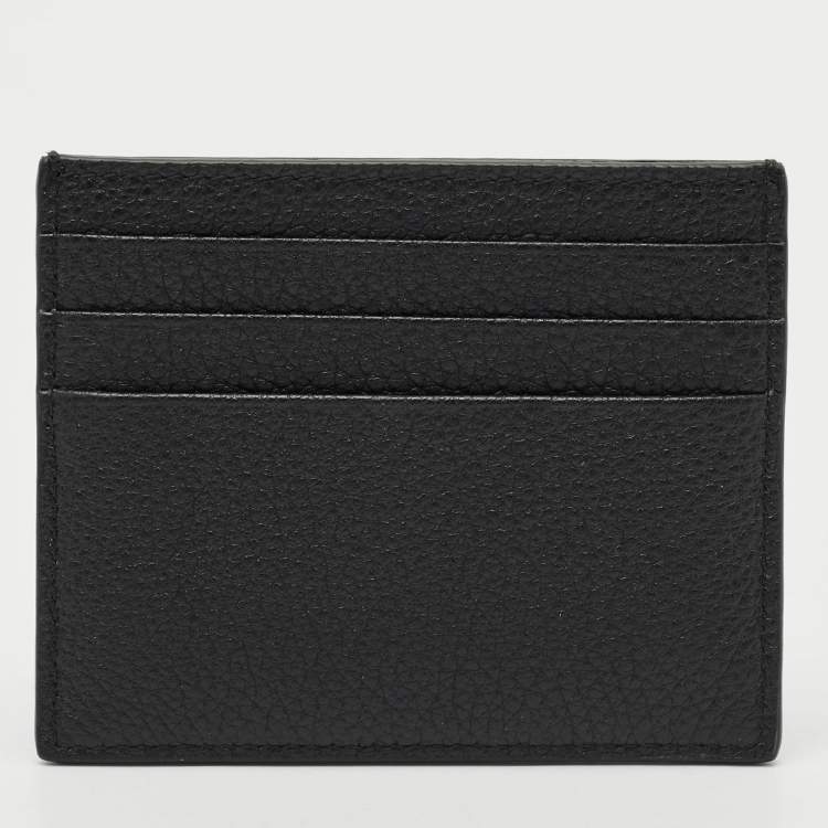 Pre Owned Prada Black Vitello Daino Leather Card Holder   