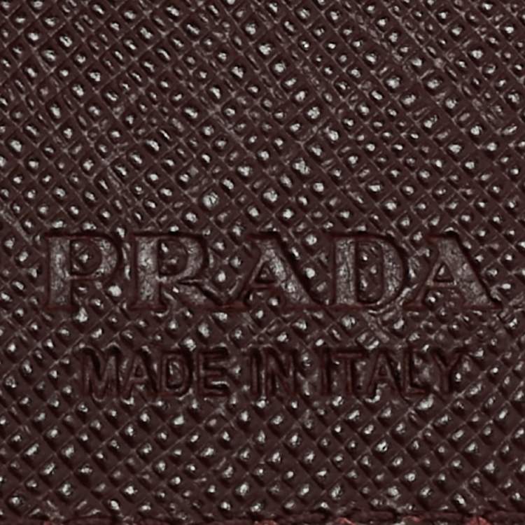 Pre Owned Prada Navy Blue Leather Logo Bifold Wallet