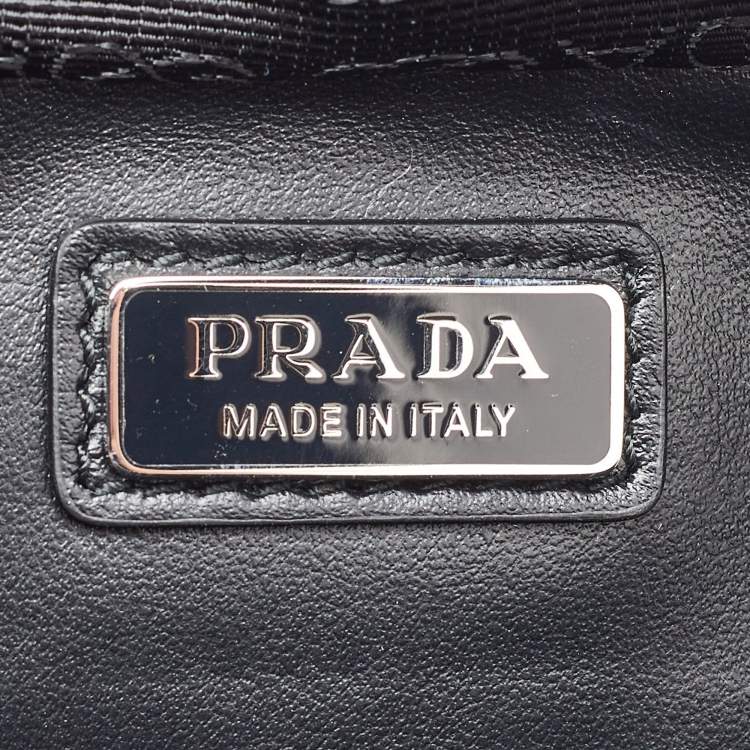 Pre Owned Prada Black Saffiano Leather Medium Brique Shoulder Bag