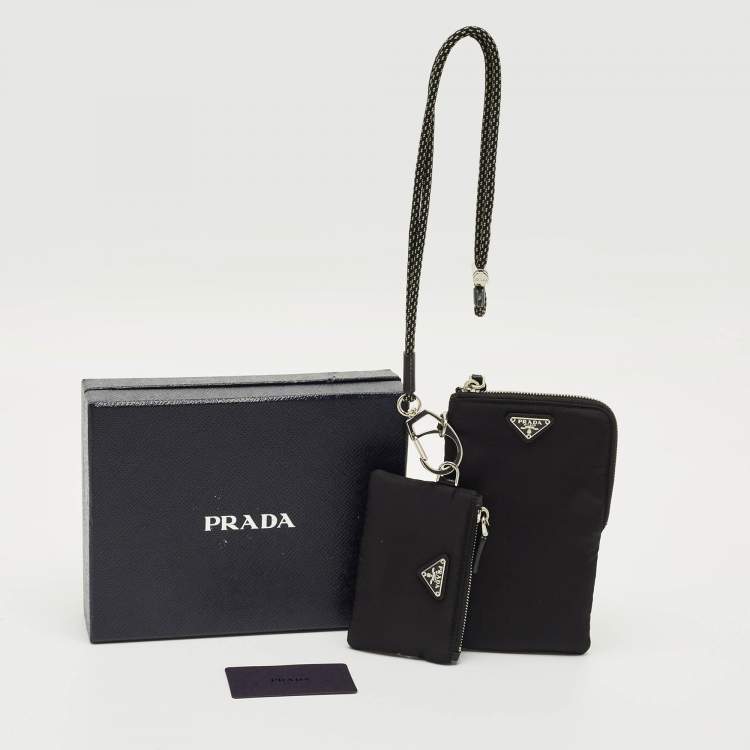 Pre Owned Prada Black Nylon Pouch Set of 2