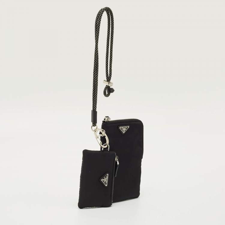 Pre Owned Prada Black Nylon Pouch Set of 2