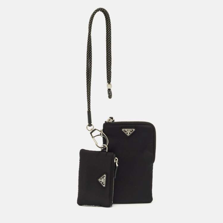 Pre Owned Prada Black Nylon Pouch Set of 2