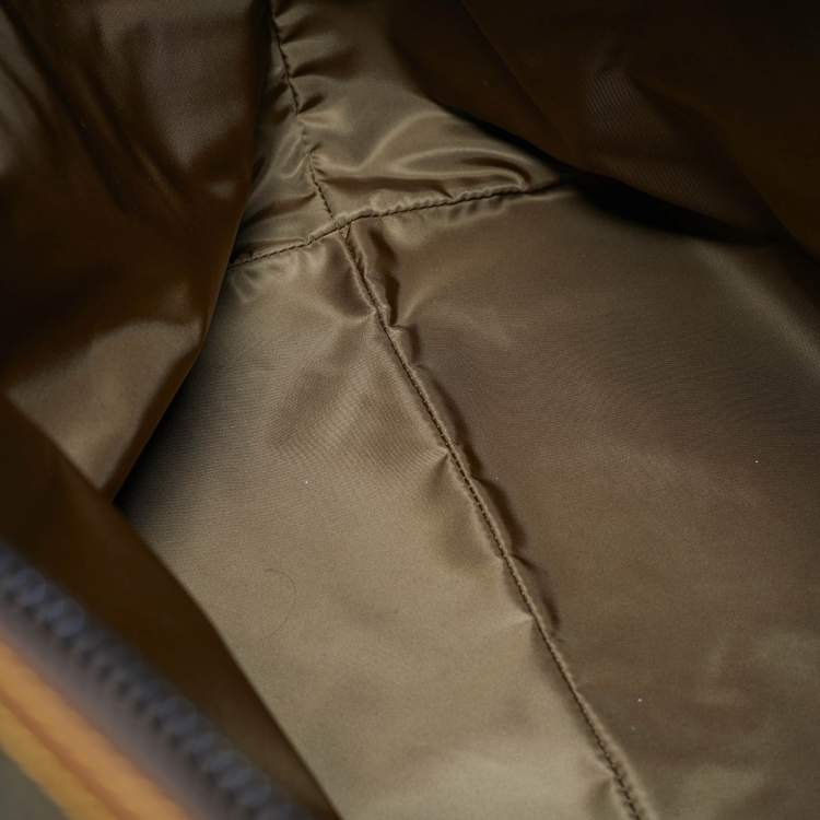 Pre Owned Prada Brown Re-Nylon and Leather Duffel Bag