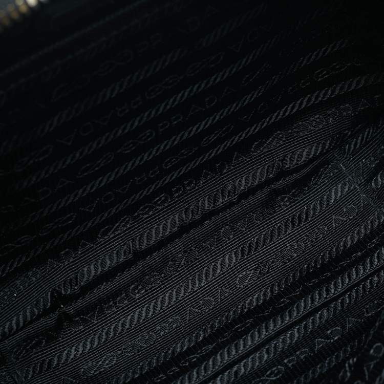 Pre Owned Prada Brique Black Re-Nylon and Saffiano Lux Leather Crossbody Bag