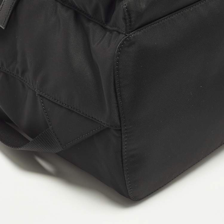 Pre Owned Prada Explore Drawstring Black Nylon Backpack