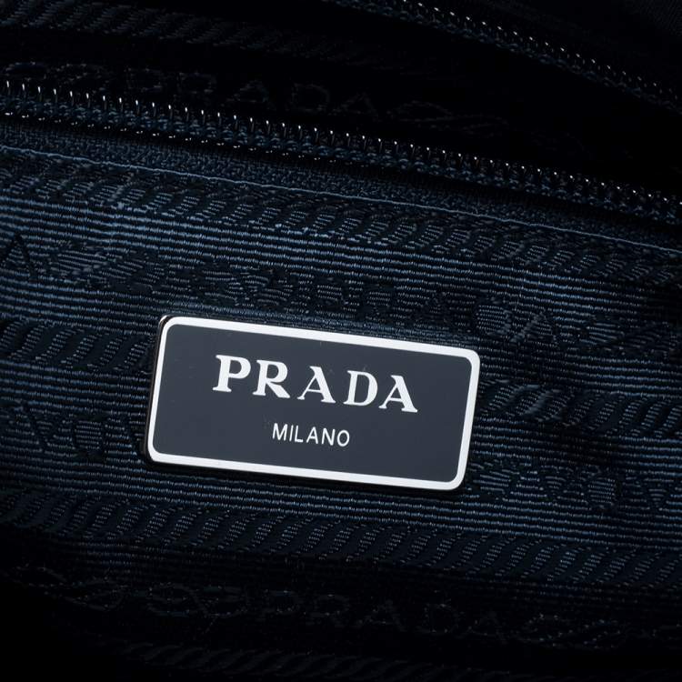 Pre Owned Prada Navy Blue Tessuto Nylon and Saffiano Leather Messenger Bag