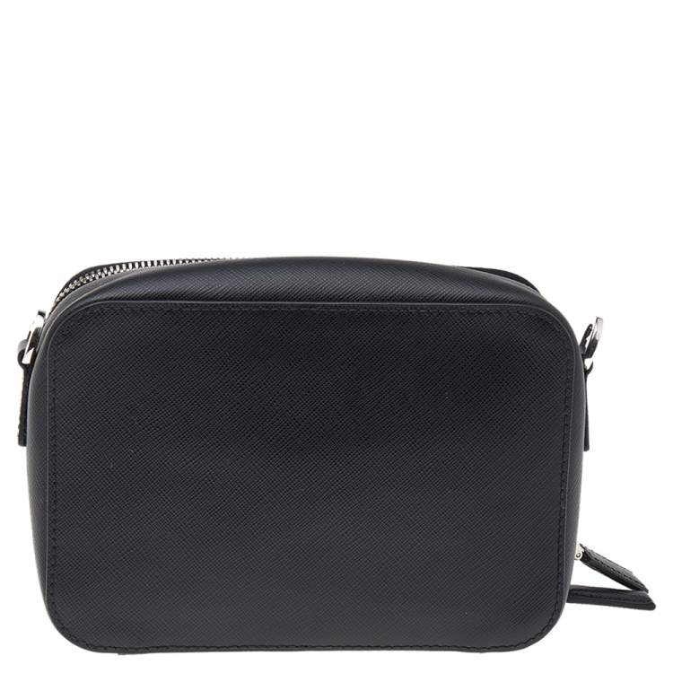 Pre Owned Prada Black Saffiano Leather Mini Crossbody Bag