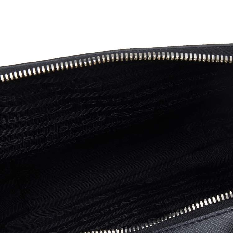 Pre Owned Prada Black Saffiano Leather Mini Crossbody Bag