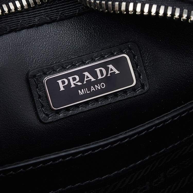 Pre Owned Prada Black Saffiano Leather Mini Crossbody Bag