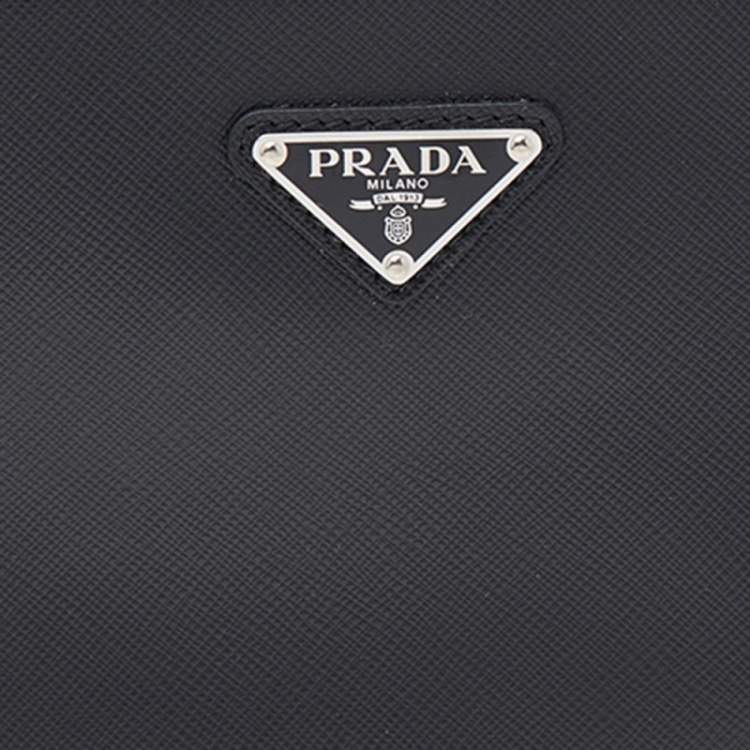Pre Owned Prada Black Saffiano Leather Mini Crossbody Bag
