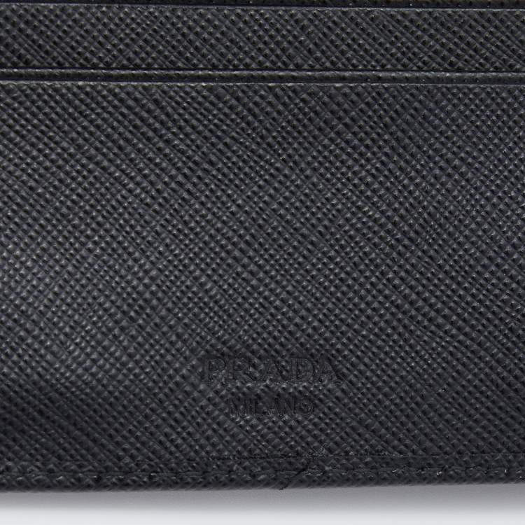 Pre Owned Prada Black Saffiano Leather Bifold Wallet