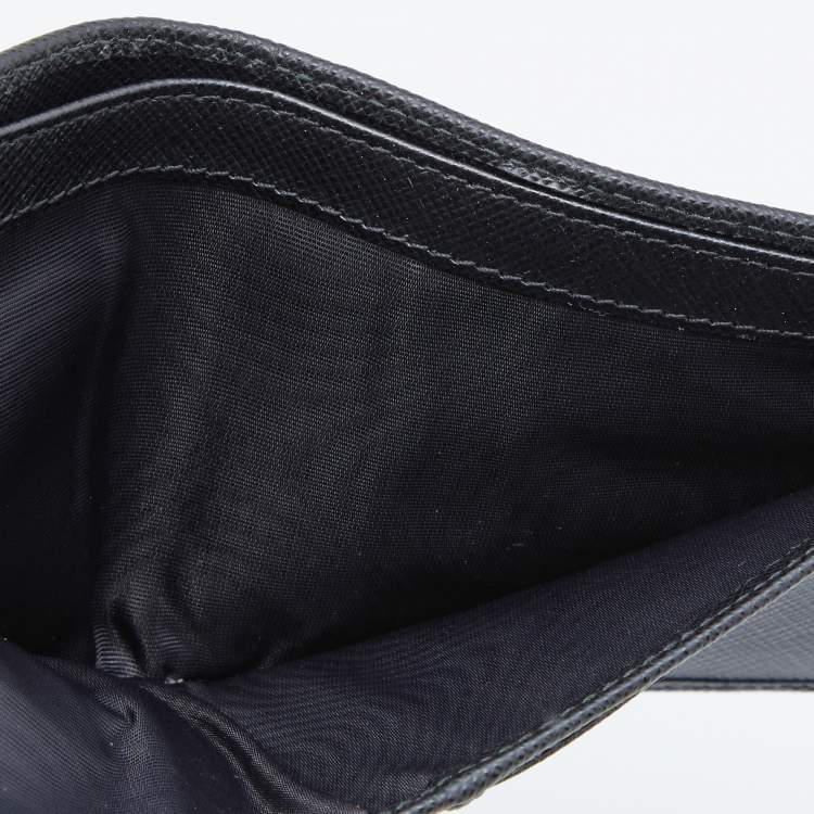 Pre Owned Prada Black Saffiano Leather Bifold Wallet
