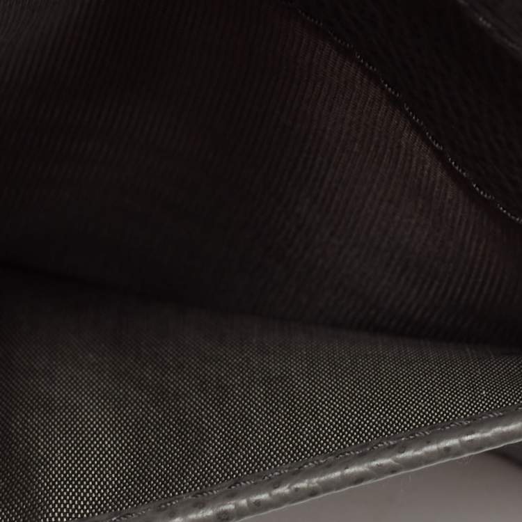 Pre Owned Prada Grey Leather Logo Bifold Card Case