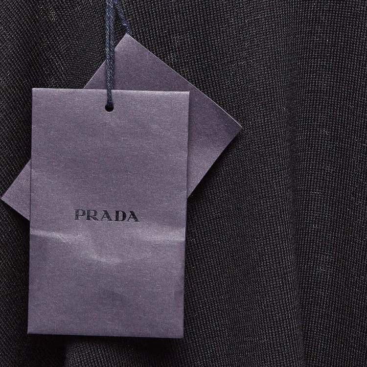 Pre Owned Prada Black Wool Rib Knit Turtle Neck Sweater XS