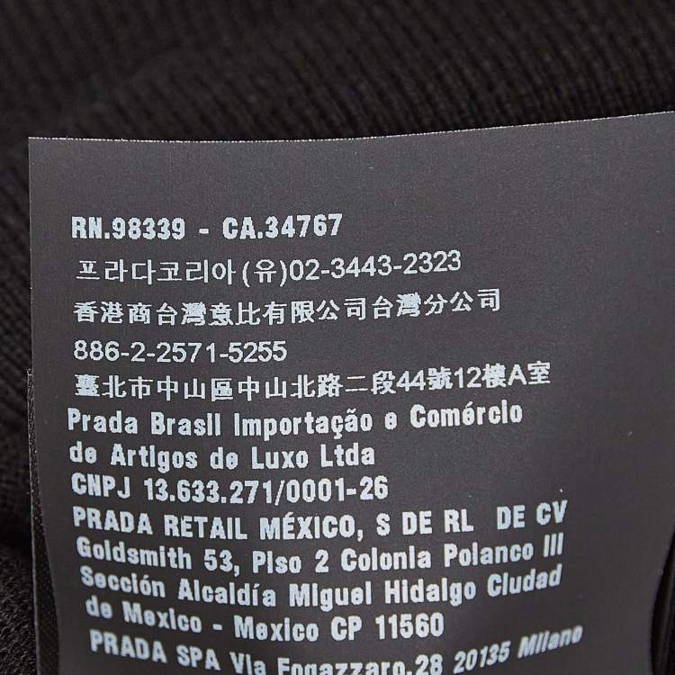 Pre Owned Prada Black Cotton Rib Knit Crew Neck Sweater XS