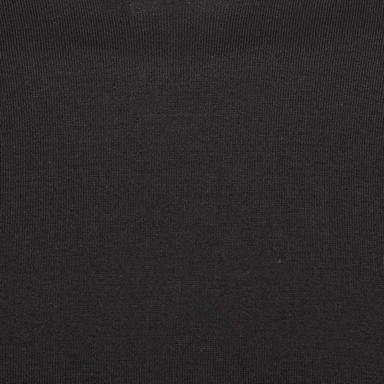 Pre Owned Prada Black Cotton Rib Knit Crew Neck Sweater XS