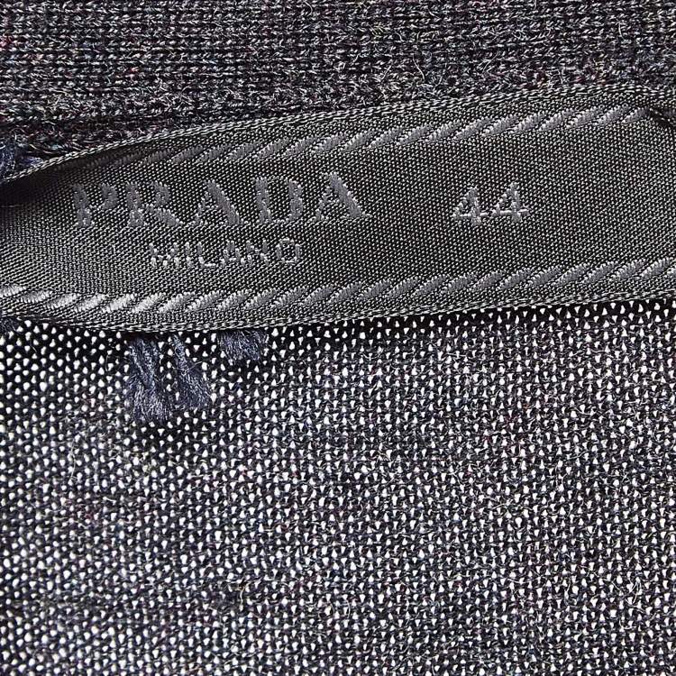 مملوكة مسبقًا Prada Grey Wool Rib Knit Cardigan XS