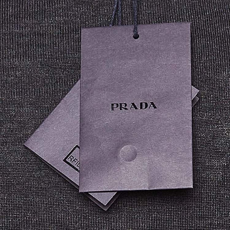 مملوكة مسبقًا Prada Grey Wool Rib Knit Cardigan XS