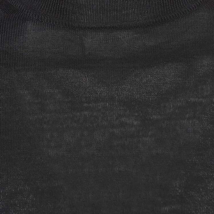 Pre Owned Prada Black Wool Rib Knit Turtle Neck Sweater XS