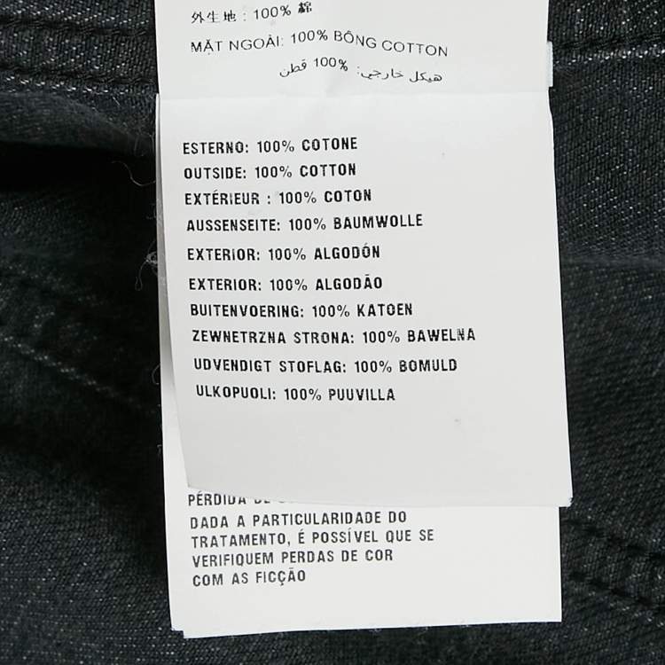 Pre Owned Prada Black Washed Denim Collarless Jacket XS
