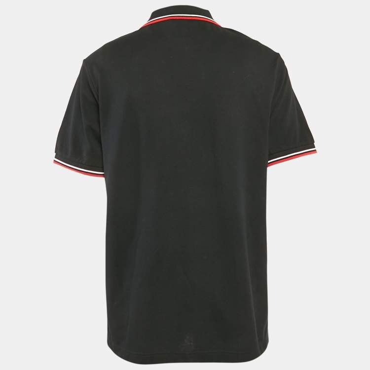 Pre Owned Prada Black Cotton Pique Polo T-Shirt XXL