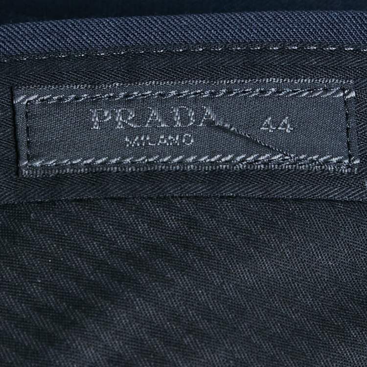 Pre Owned Prada Navy Blue Wool Formal Trousers XS