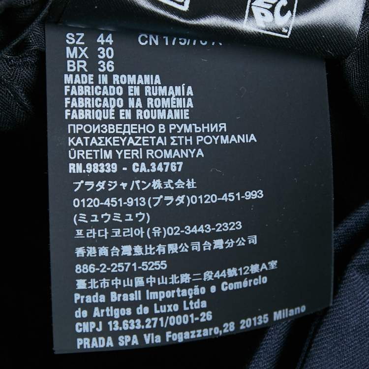 Pre Owned Prada Navy Blue Wool Formal Trousers XS