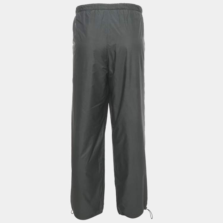 Pre Owned Prada Khaki Green Synthetic Joggers XL