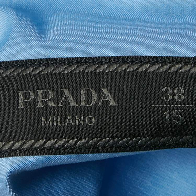 Pre Owned Prada Blue Cotton Button Front Shirt S