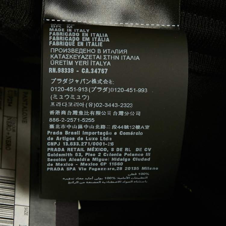 Pre Owned Prada Black Cotton and Re-Nylon Triangle Logo Shorts M