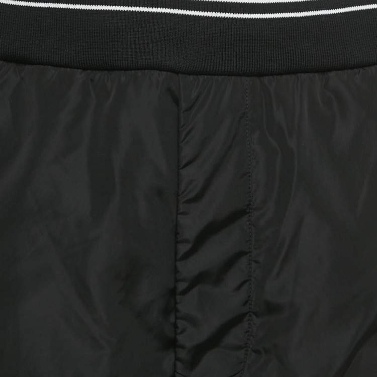 Pre Owned Prada Black Cotton and Re-Nylon Triangle Logo Shorts M