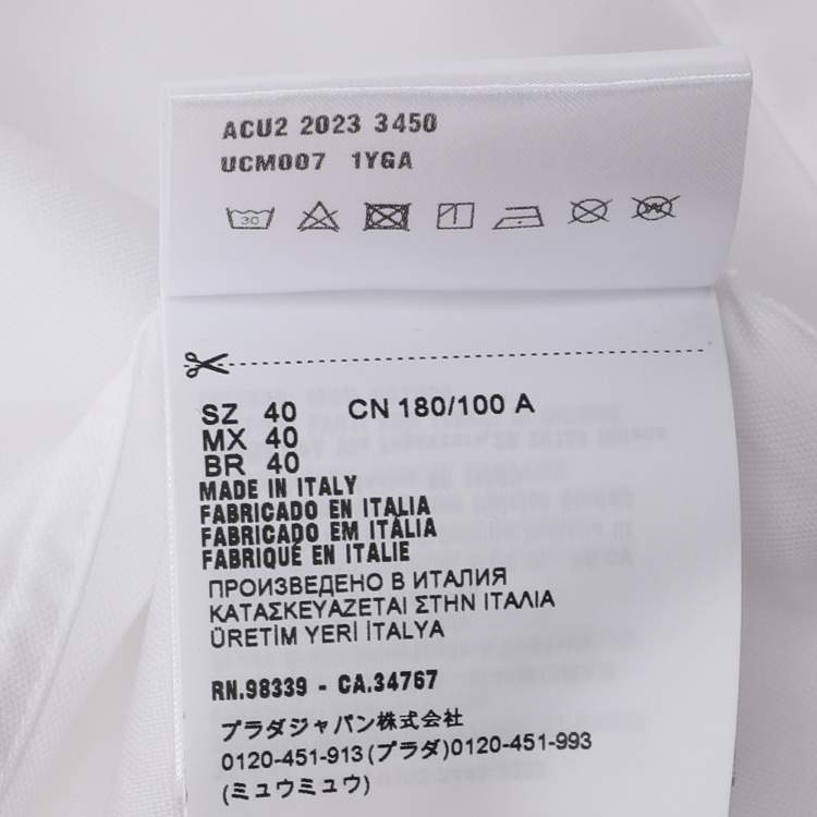 Pre Owned Prada White Cotton Button Front Shirt S