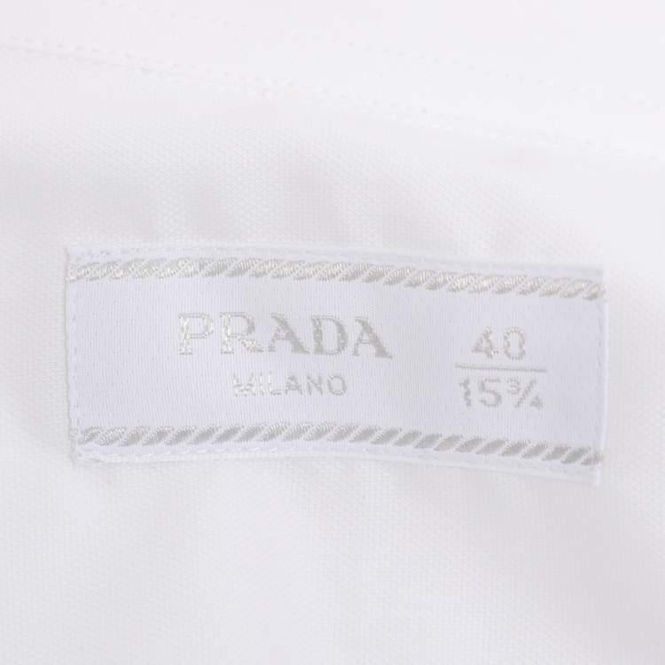 Pre Owned Prada White Cotton Button Front Shirt S