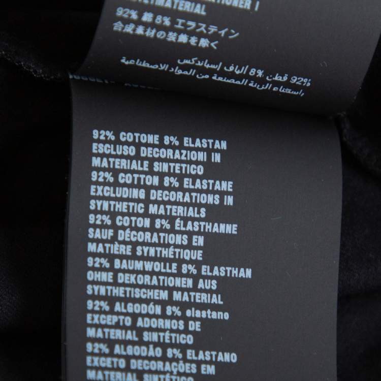 Pre Owned Prada Black Cotton Logo Pocket Detail Crew Neck T-Shirt M