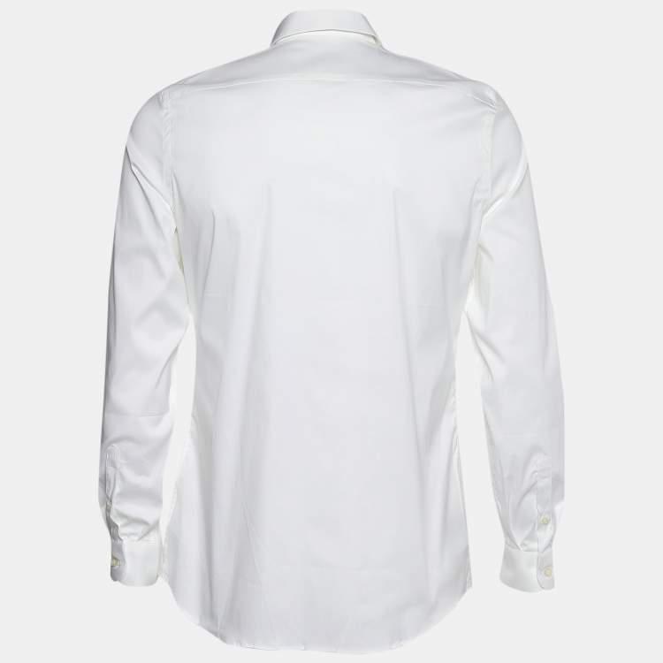 Pre Owned Prada White Cotton Long Sleeve Shirt S
