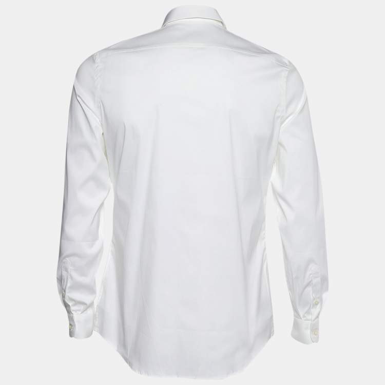 Pre Owned Prada White Cotton Long Sleeve Shirt S