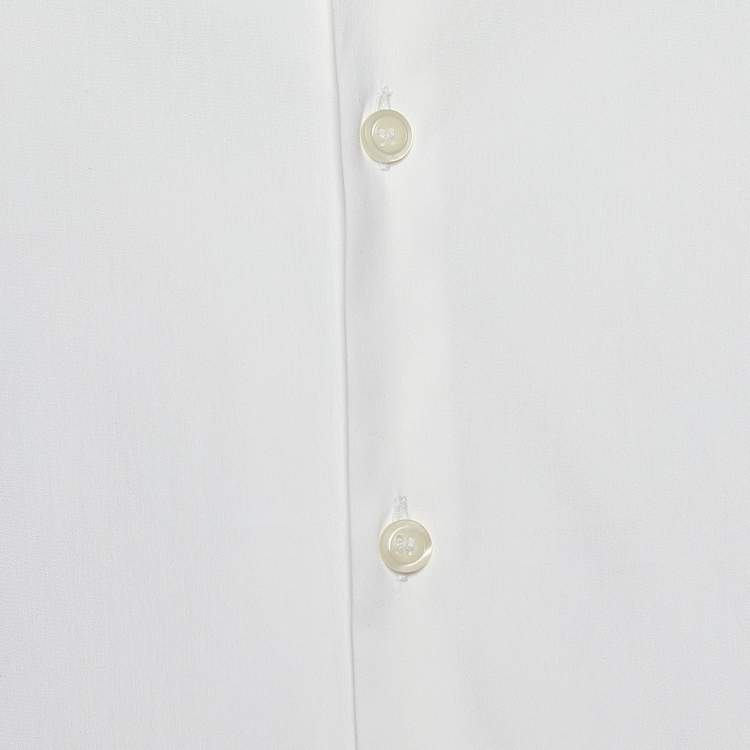 Pre Owned Prada White Cotton Long Sleeve Shirt S